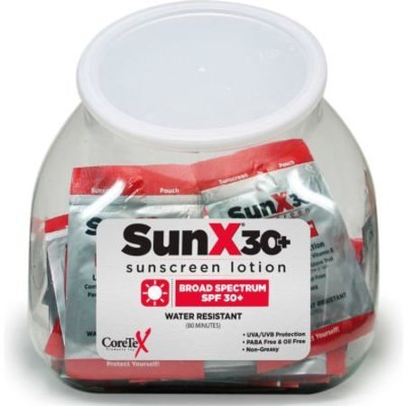 CORETEX PRODUCTS CoreTex Sun X 30 Sunscreen Lotion, SPF 30+, Lotion, Pouch, Fish Bowl, 50 Packets 71432
